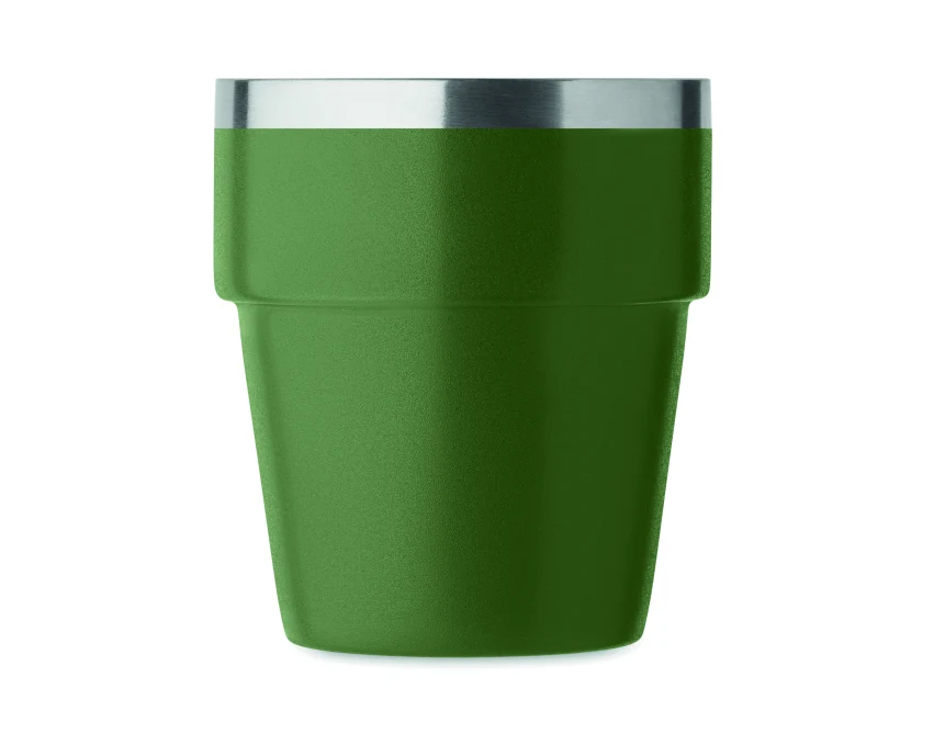 Kubek metalowy Acerito 250 ml ciemnozielony z logo