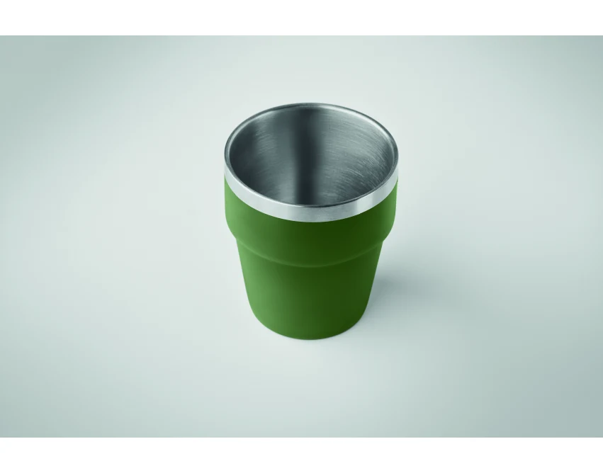 Kubek metalowy Acerito 250 ml ciemnozielony z logo