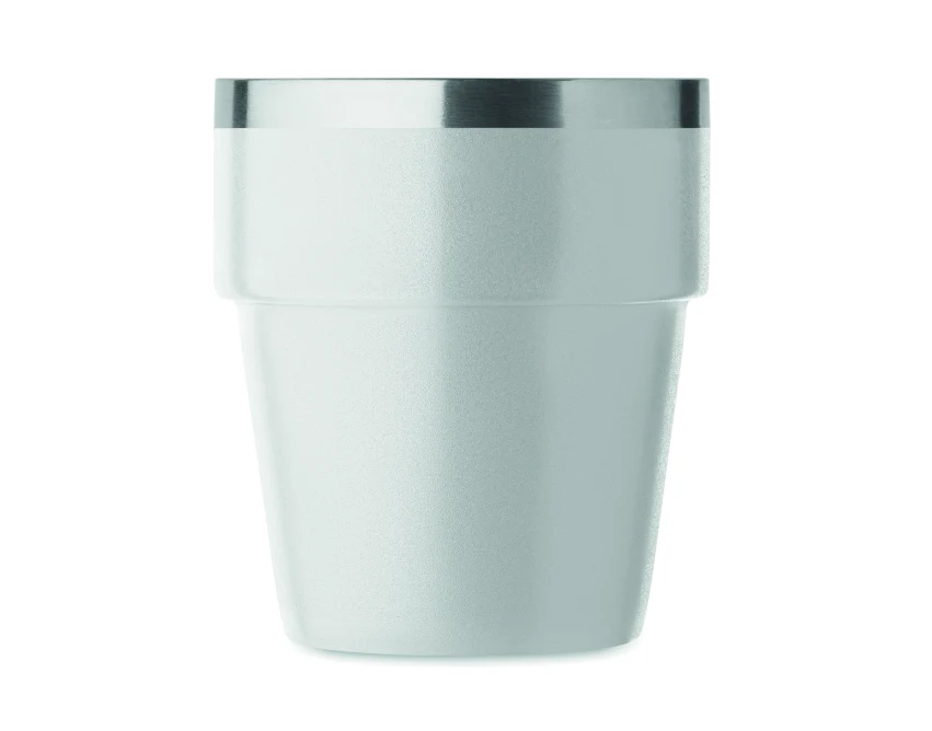 Biały kubek metalowy Acerito 250 ml z logo dla firm