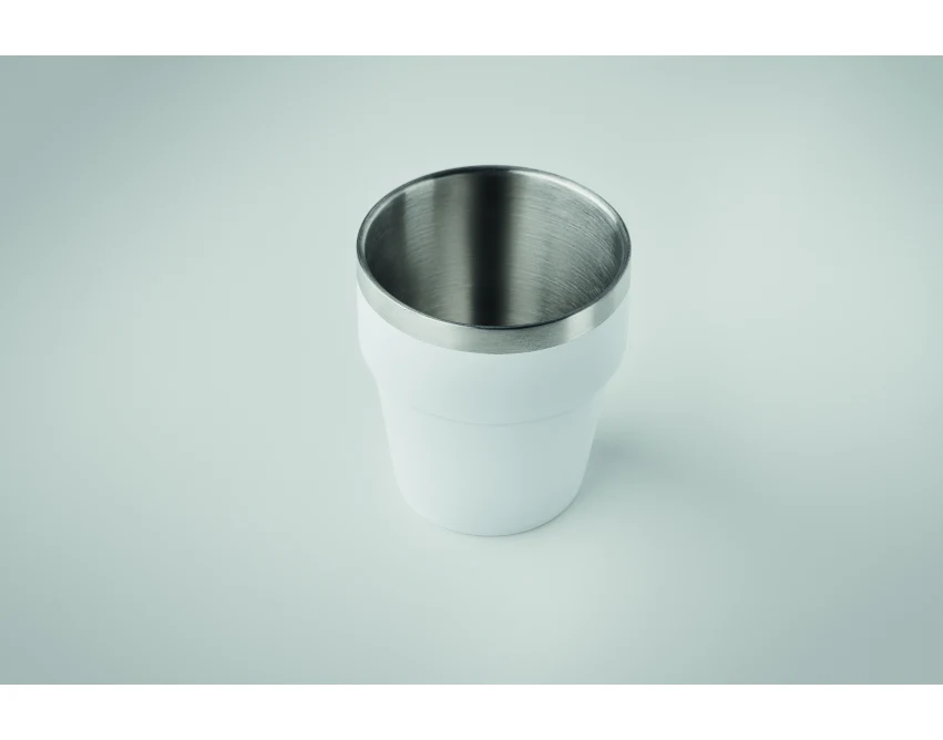 Biały kubek metalowy Acerito 250 ml z logo dla firm