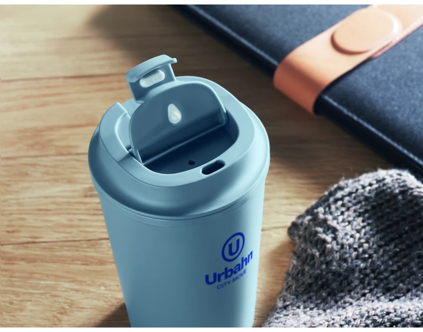 Kubek Beibaku 350 ml petrol PLA z logo – eko gadżet firmowy