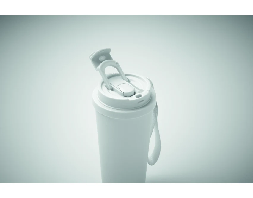 Biały kubek termiczny Topaz Large 500 ml z grawerem logo