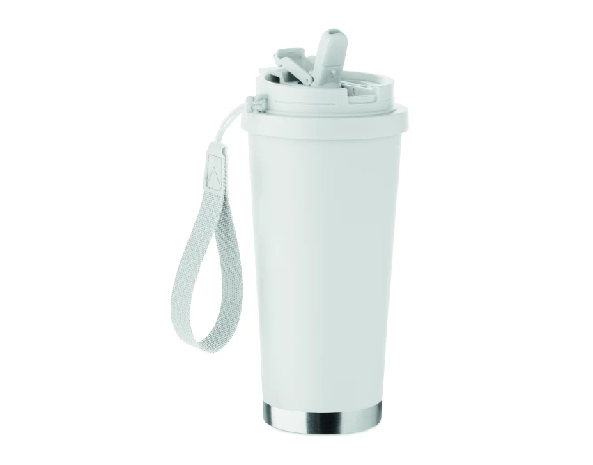 Biały kubek termiczny Topaz Large 500 ml z grawerem logo