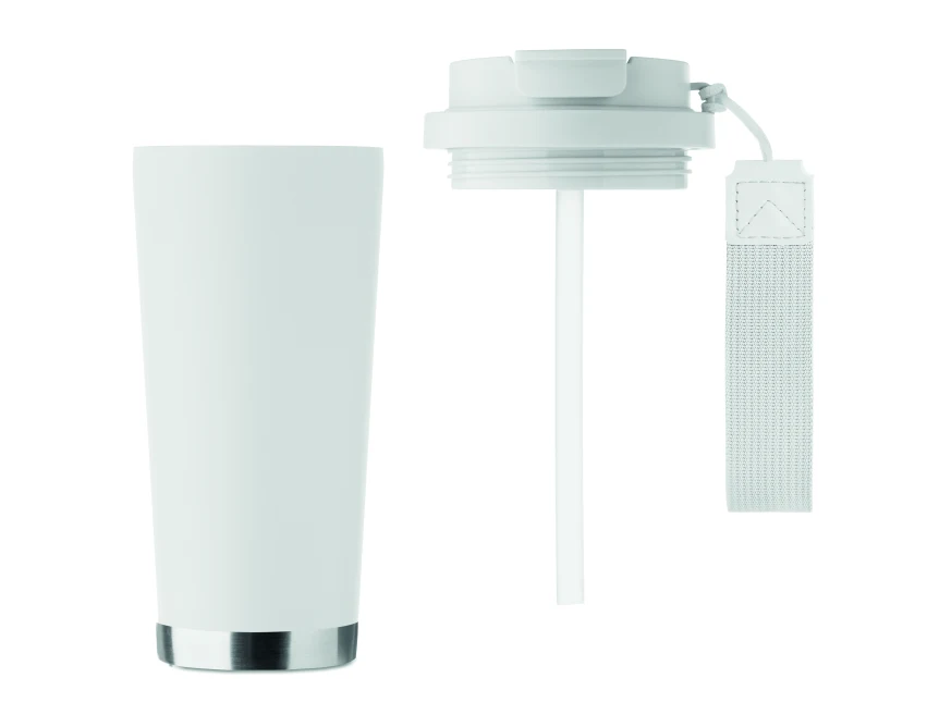 Biały kubek termiczny Topaz Large 500 ml z grawerem logo