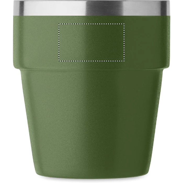 Schemat znakowania dla Tampondruk - P5 na gadżecie: Kubek metalowy Acerito 250 ml ciemnozielony z logo