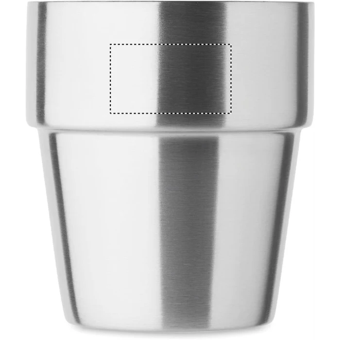 Schemat znakowania dla Tampondruk - P5 na gadżecie: Kubek Acerito 250 ml srebrny mat z grawerem – stal z recyklingu