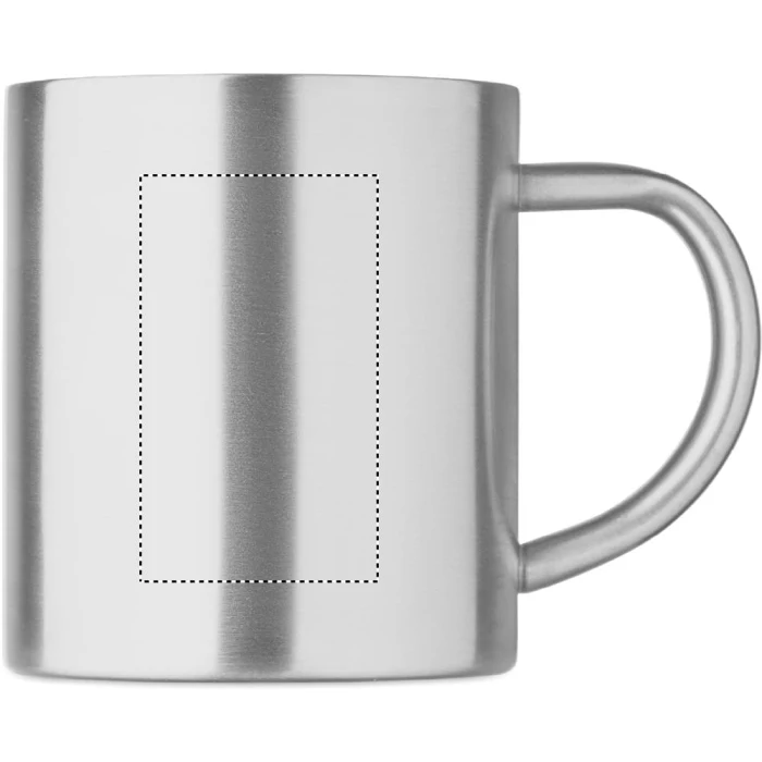 Schemat znakowania dla Tampondruk - P5 na gadżecie: Kubek metalowy 260ml srebrny mat z nadrukiem/logo