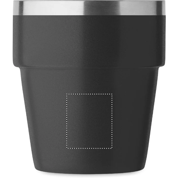 Schemat znakowania dla Tampondruk - P5 na gadżecie: Czarny kubek metalowy 250 ml z logo, dwuścienny, eco