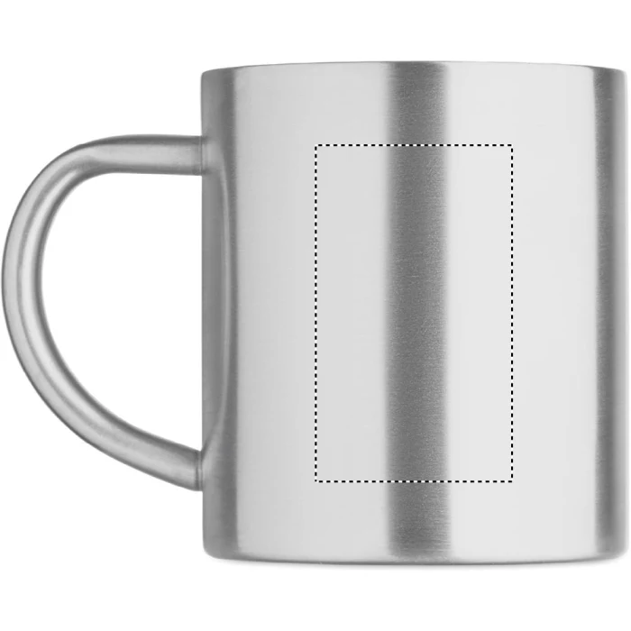 Schemat znakowania dla Tampondruk - P5 na gadżecie: Kubek metalowy 260ml srebrny mat z nadrukiem/logo