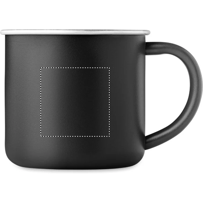 Schemat znakowania dla Tampondruk - P6 na gadżecie: Czarny matowy kubek Caribu 300 ml z logo – stal nierdzewna