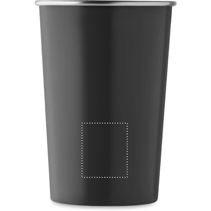 Schemat znakowania dla Tampondruk - P5 na gadżecie: Matowy czarny kubek stalowy Fjard 350 ml z logo firmy