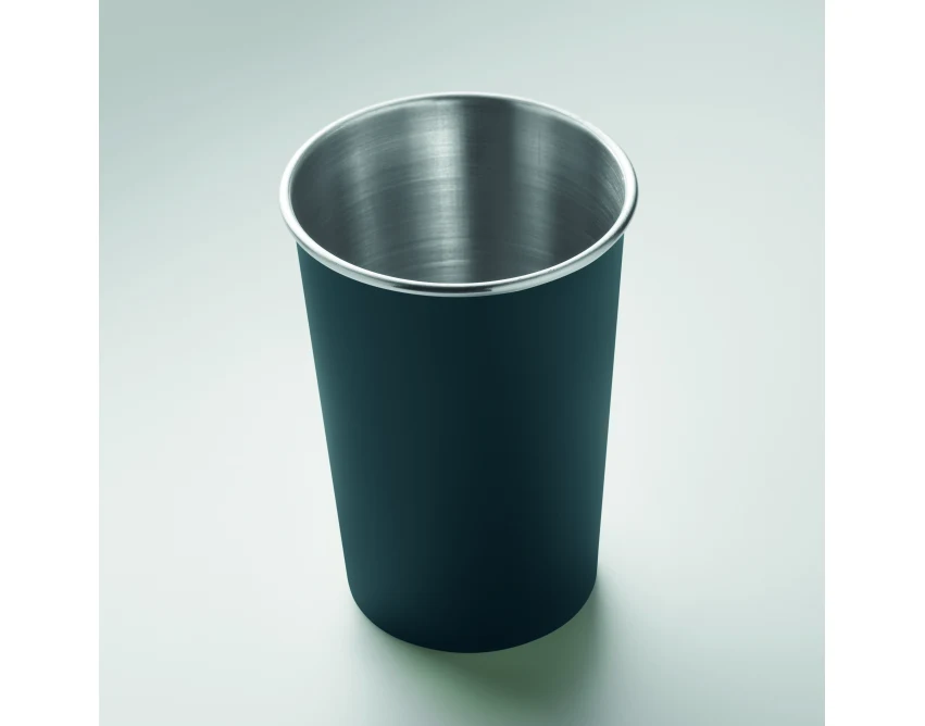 Kubek metalowy Fjard 350 ml granatowy z logo – eco prezent