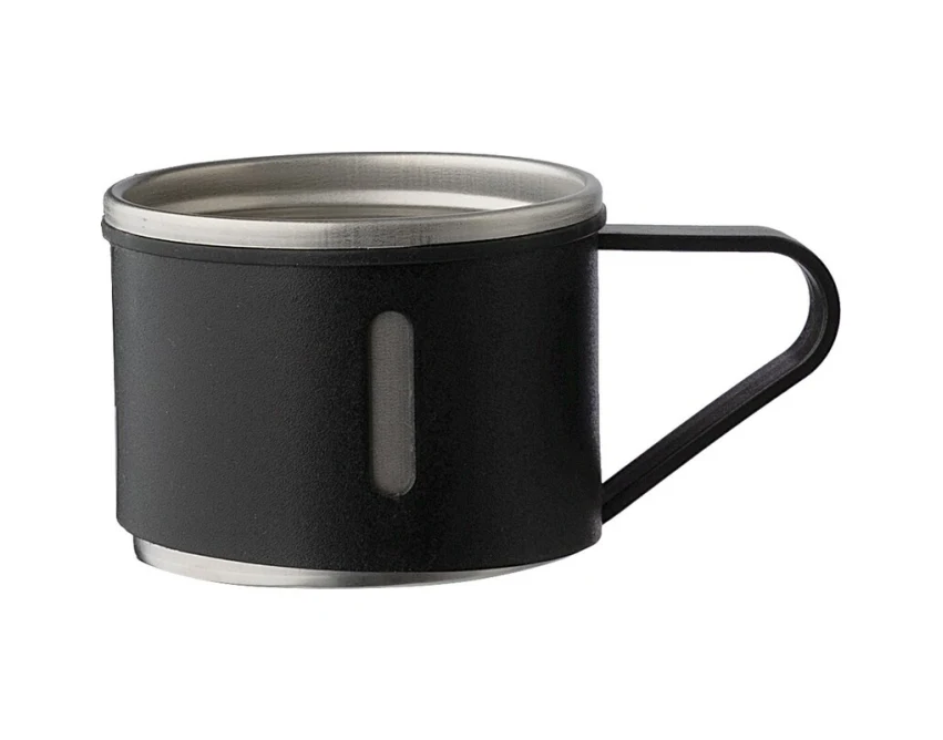 Czarny termos 420 ml z logo + 3 kubki – zestaw biznesowy