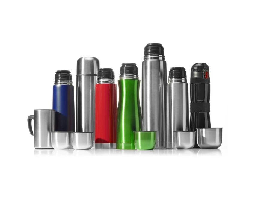 Srebrny termos 500 ml z grawerem logo – stal nierdzewna