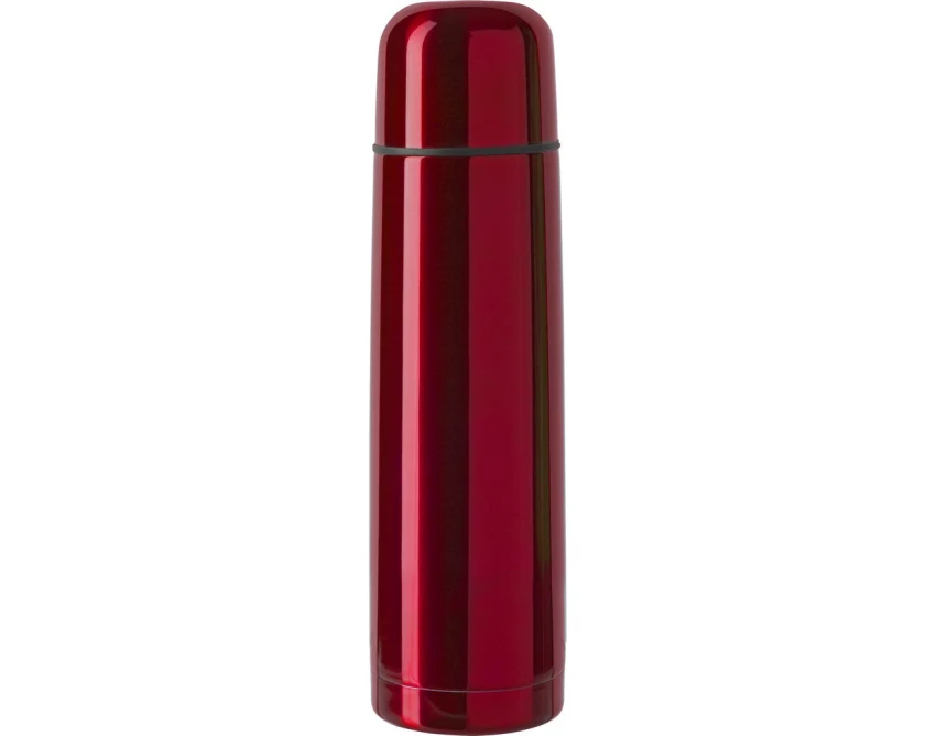 Czerwony termos 500 ml z logo – leakproof, stal nierdzewna
