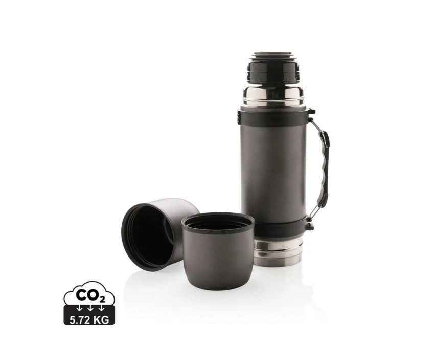 Termos Swiss Peak 700 ml szary z 2 kubkami i grawerem