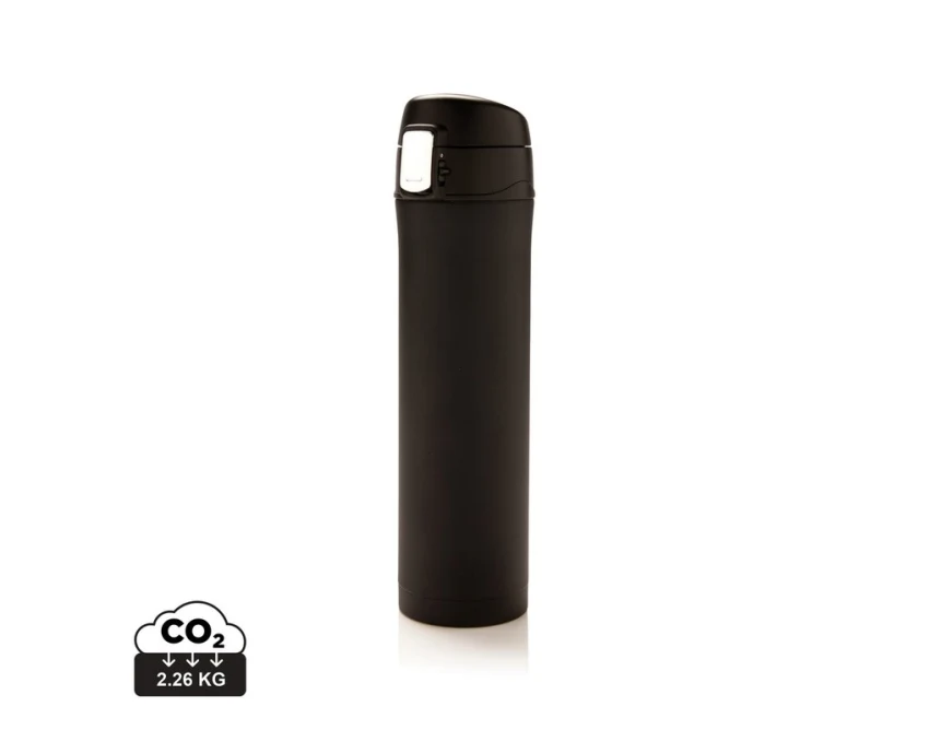 Czarny kubek termiczny 450 ml z grawerem logo RCS