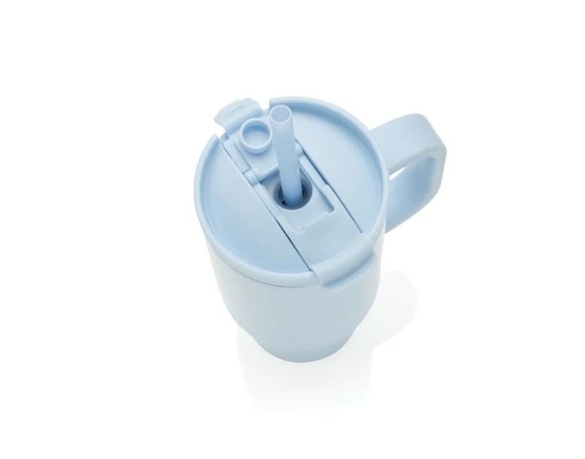 Kubek termiczny Cruiser 480 ml niebieski ze słomką, z logo