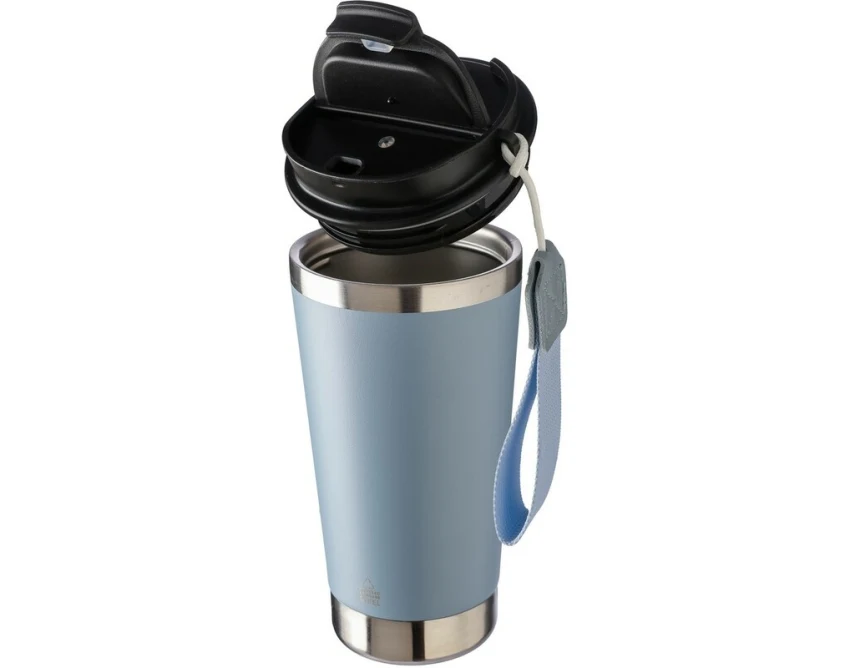 Kubek termiczny 500 ml z grawerem, pastelowy niebieski