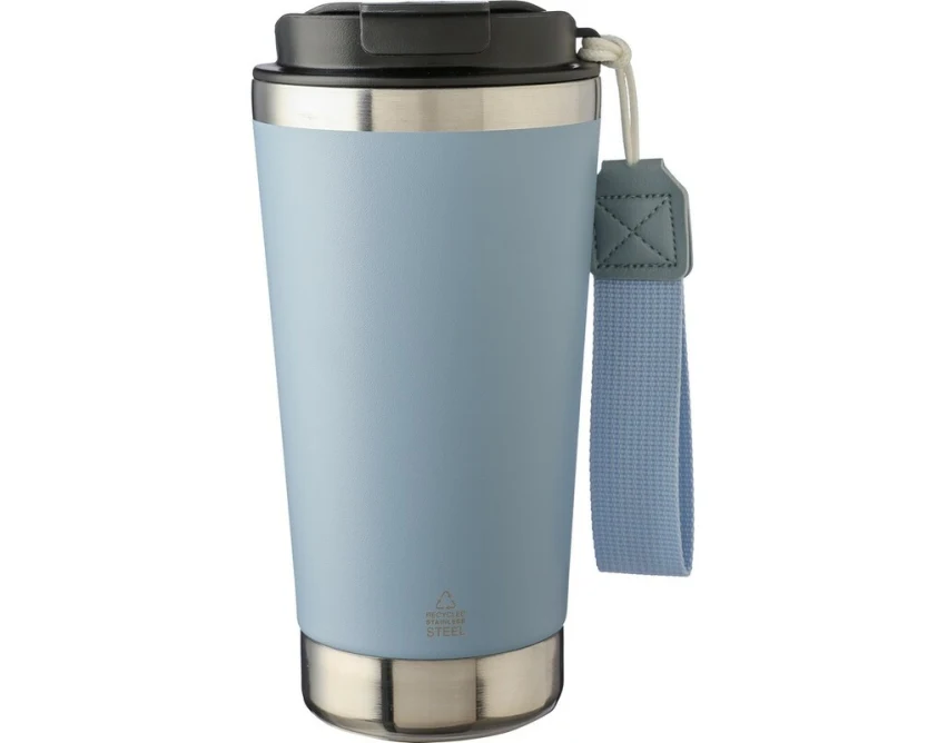 Kubek termiczny 500 ml z grawerem, pastelowy niebieski