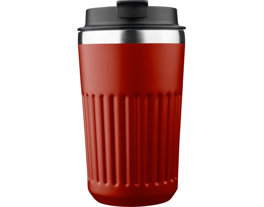 Burgundowy kubek termiczny 400 ml z logo grawer laserowy