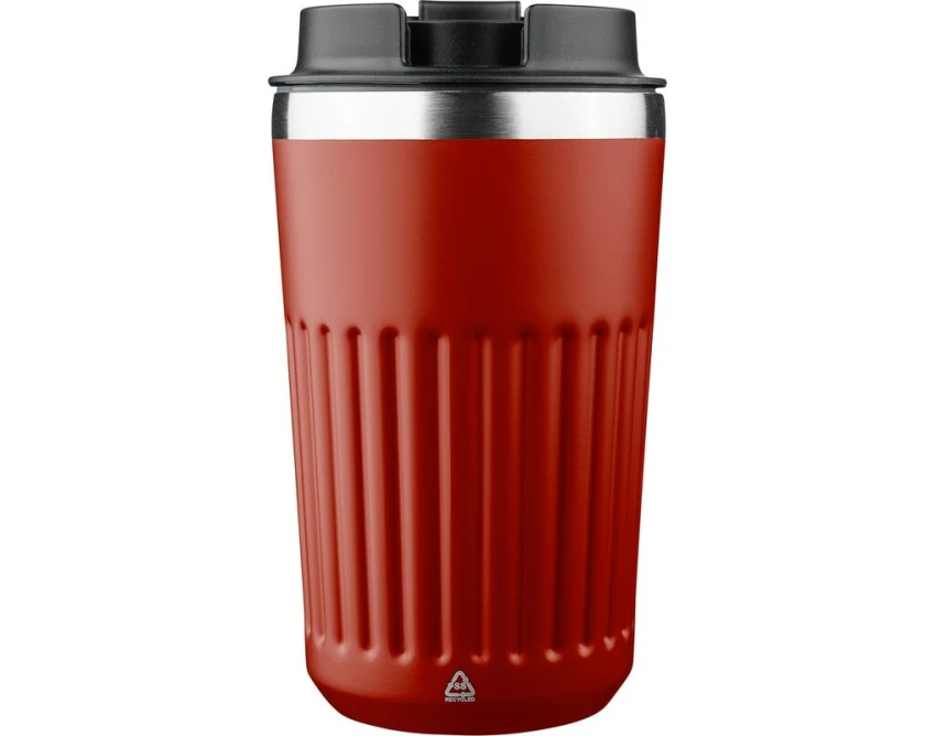 Burgundowy kubek termiczny 400 ml z logo grawer laserowy