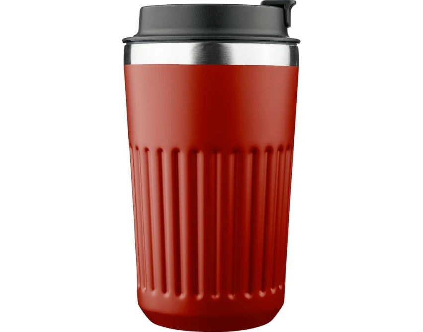 Burgundowy kubek termiczny 400 ml z logo grawer laserowy