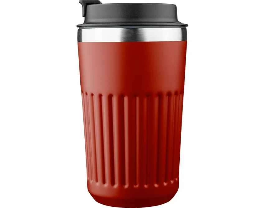 Burgundowy kubek termiczny 400 ml z logo grawer laserowy