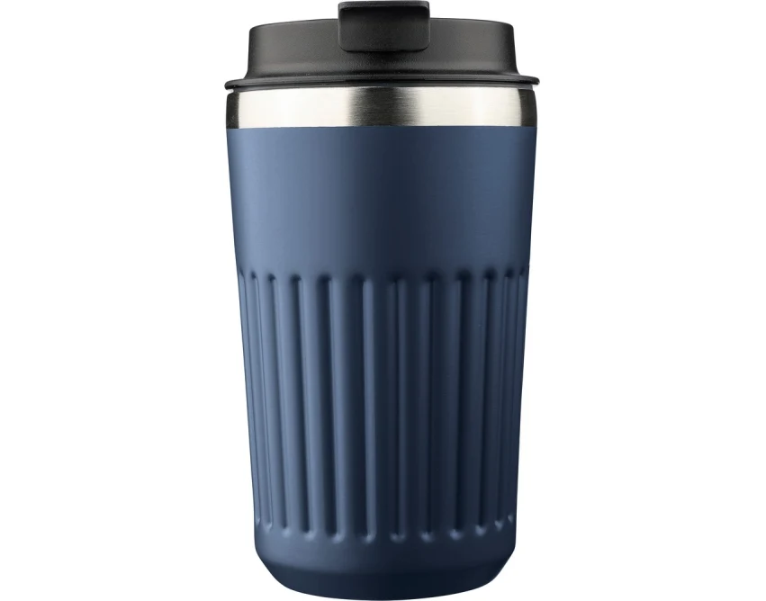 Niebieski kubek termiczny 400 ml z grawerem logo firmy