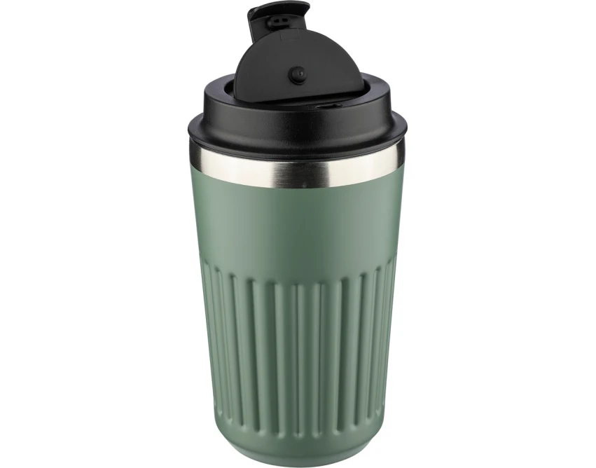 Zielony kubek termiczny 400 ml z grawerem i blokadą przecieku