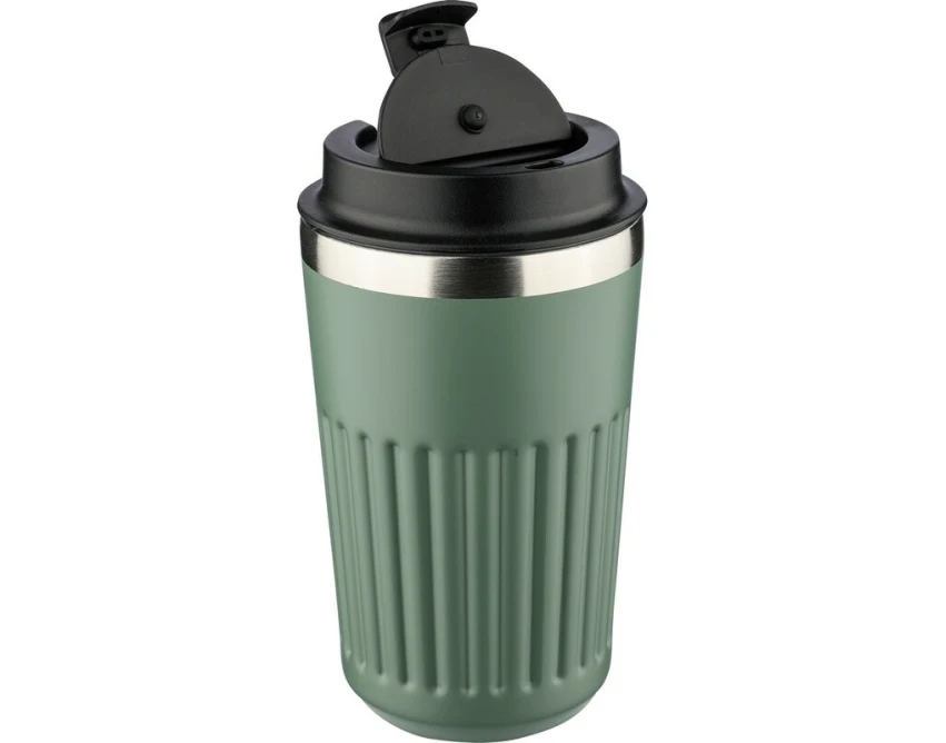 Zielony kubek termiczny 400 ml z grawerem i blokadą przecieku