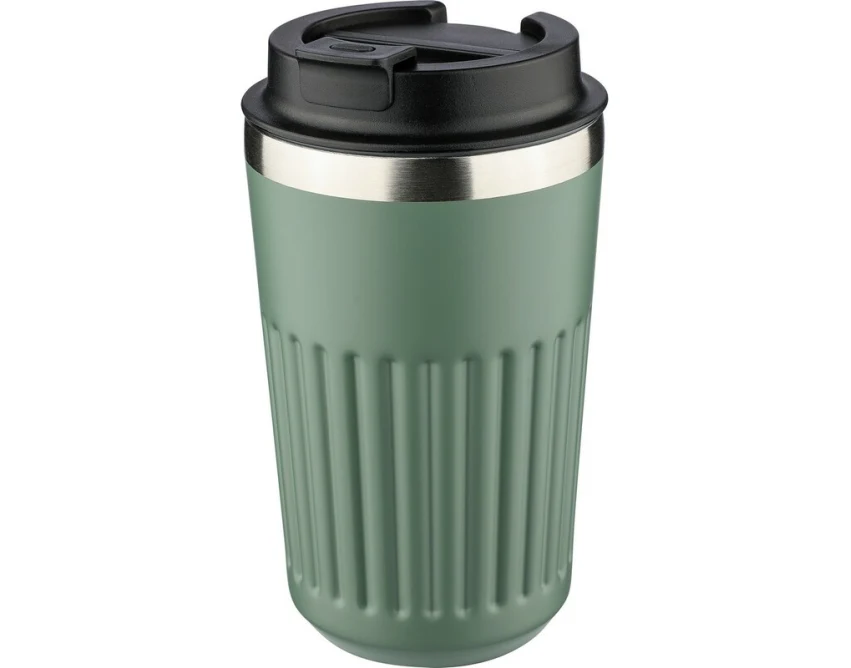 Zielony kubek termiczny 400 ml z grawerem i blokadą przecieku