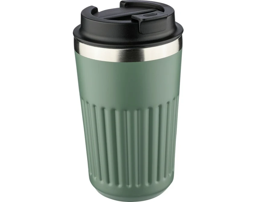 Zielony kubek termiczny 400 ml z grawerem i blokadą przecieku