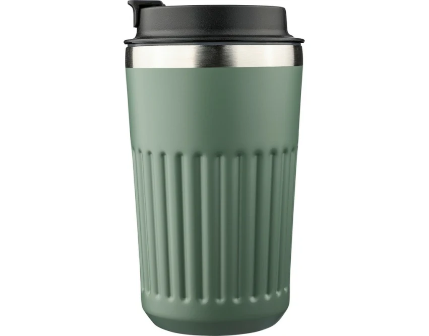Zielony kubek termiczny 400 ml z grawerem i blokadą przecieku