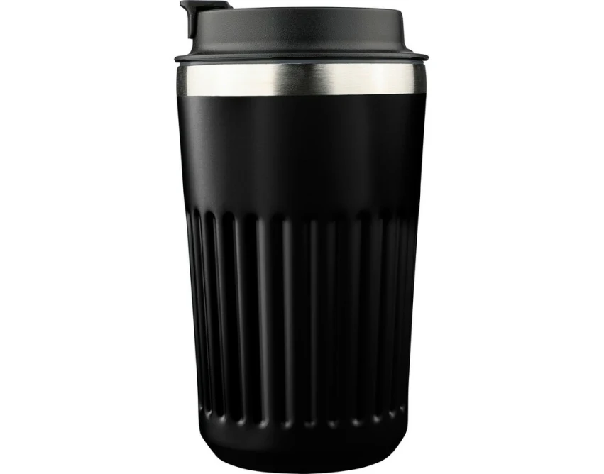 Czarny kubek termiczny 400 ml z grawerem logo firmy