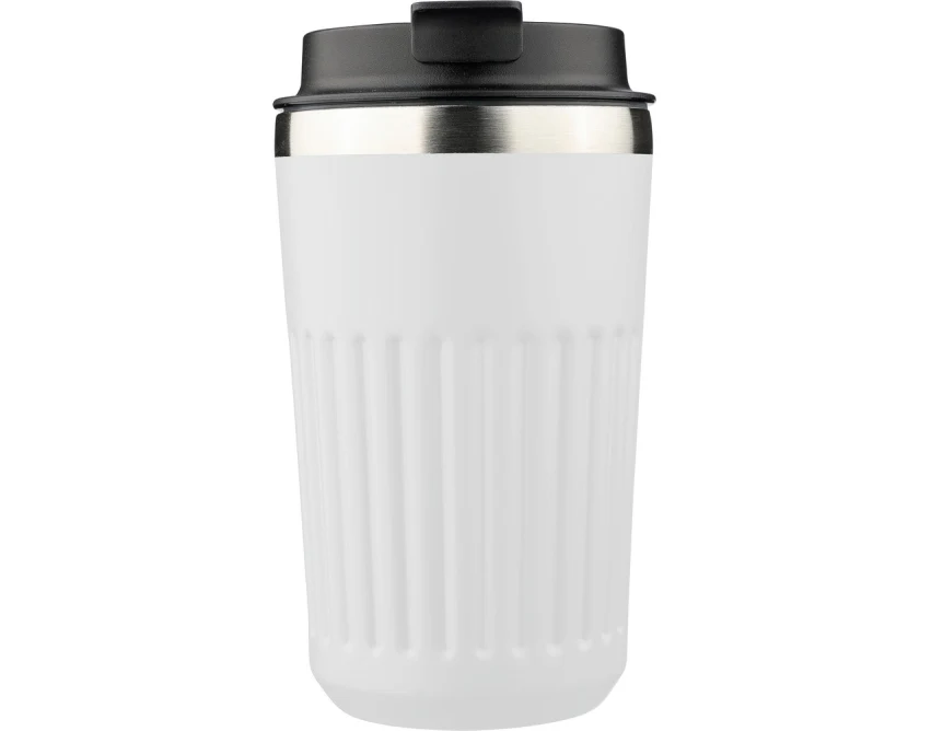Biały kubek termiczny 400 ml z grawerem i logo firmy