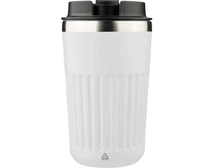 Biały kubek termiczny 400 ml z grawerem i logo firmy