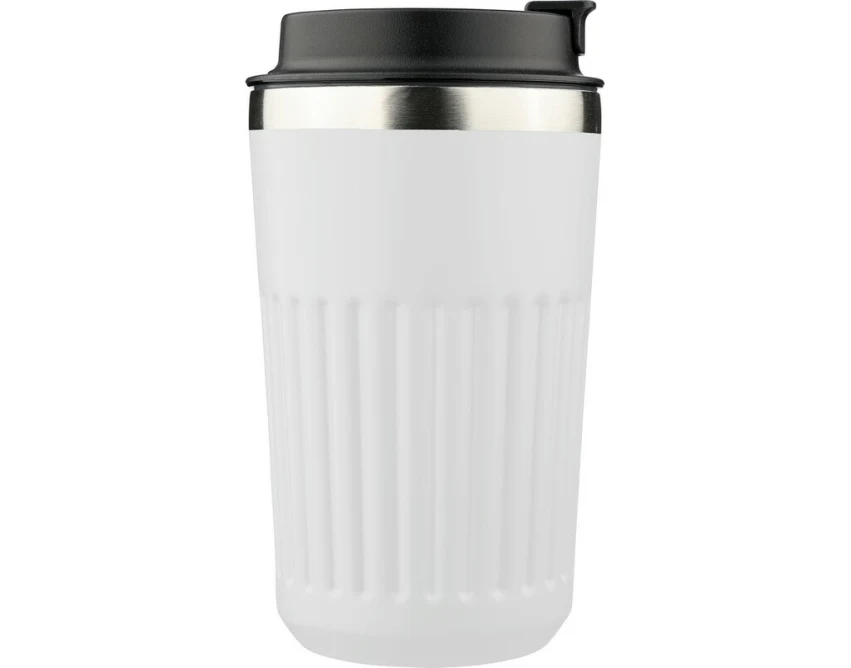 Biały kubek termiczny 400 ml z grawerem i logo firmy