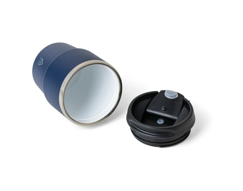 Granatowy kubek termiczny 175 ml z grawerem, stal recyklingowa