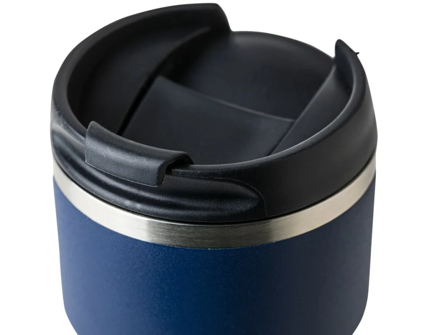 Granatowy kubek termiczny 175 ml z grawerem, stal recyklingowa