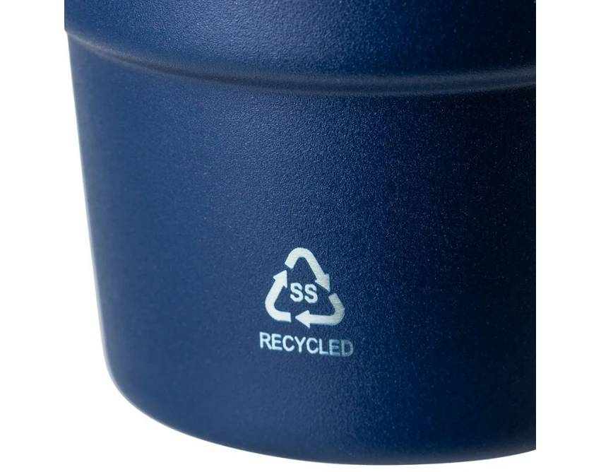 Granatowy kubek termiczny 175 ml z grawerem, stal recyklingowa