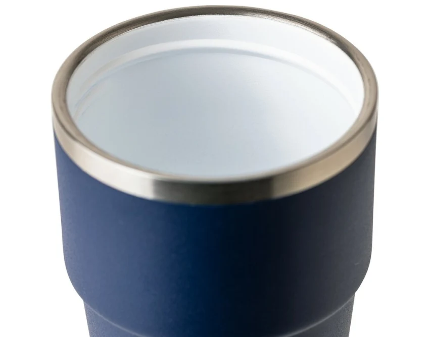 Granatowy kubek termiczny 175 ml z grawerem, stal recyklingowa