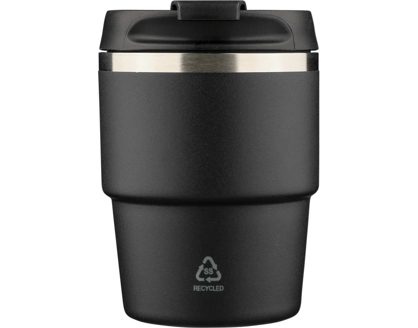 Czarny kubek termiczny 175 ml z grawerem logo eco