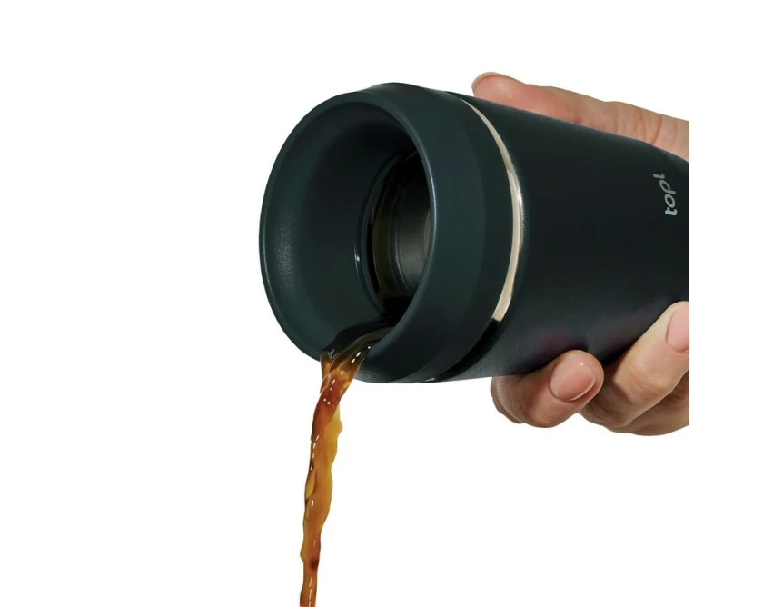 Szary kubek termiczny Topl 236 ml z grawerem logo