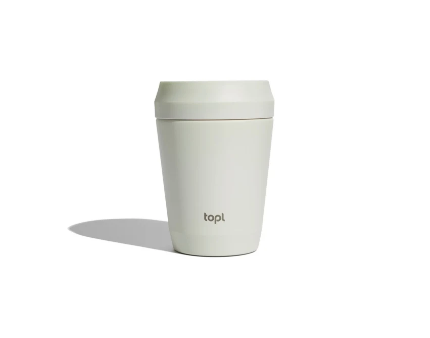 Brązowy kubek termiczny Topl 236 ml z grawerem logo