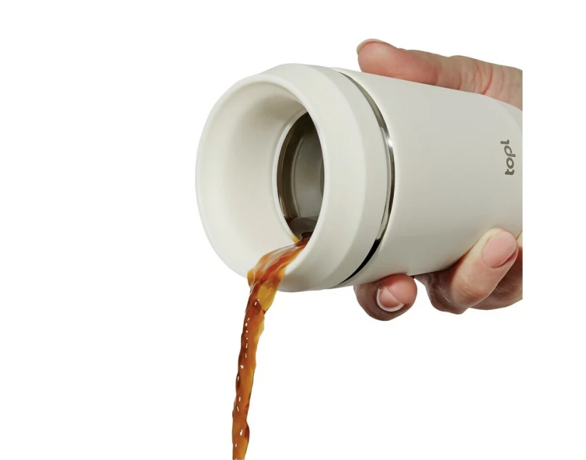 Brązowy kubek termiczny Topl 236 ml z grawerem logo