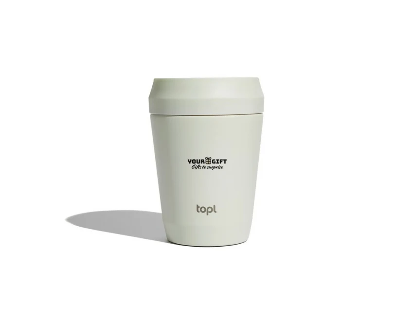 Brązowy kubek termiczny Topl 236 ml z grawerem logo