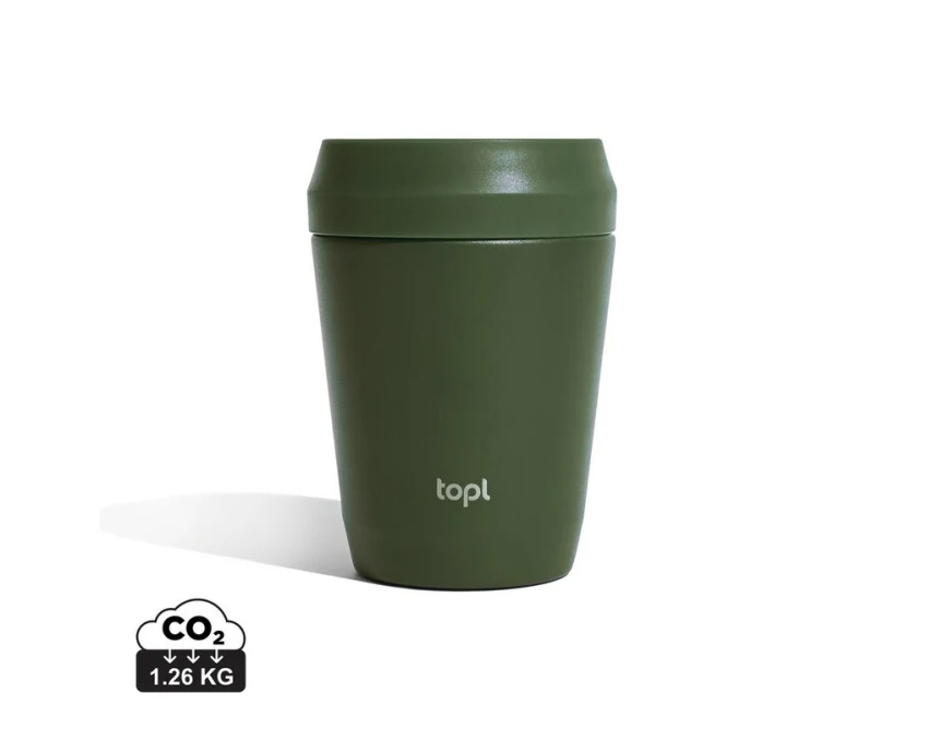 Zielony kubek termiczny 236 ml z grawerem logo firmy