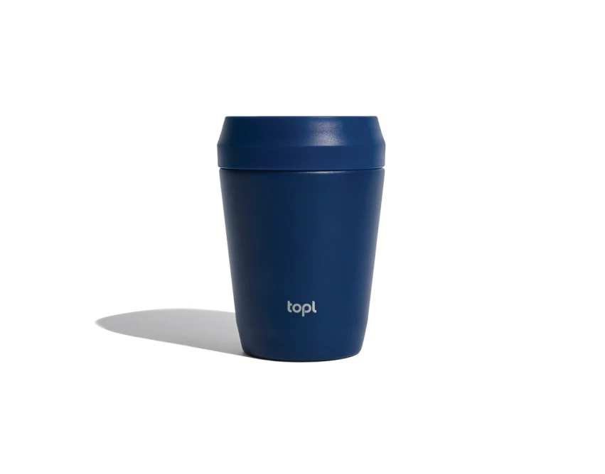 Granatowy kubek termiczny 236 ml z grawerem logo Topl