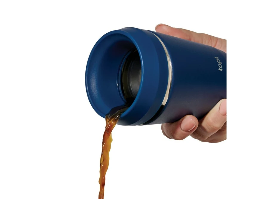 Granatowy kubek termiczny 236 ml z grawerem logo Topl